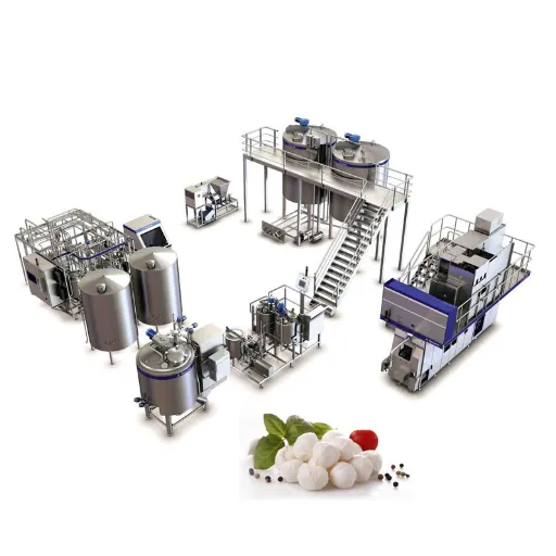 A configuração da linha de produção de queijo