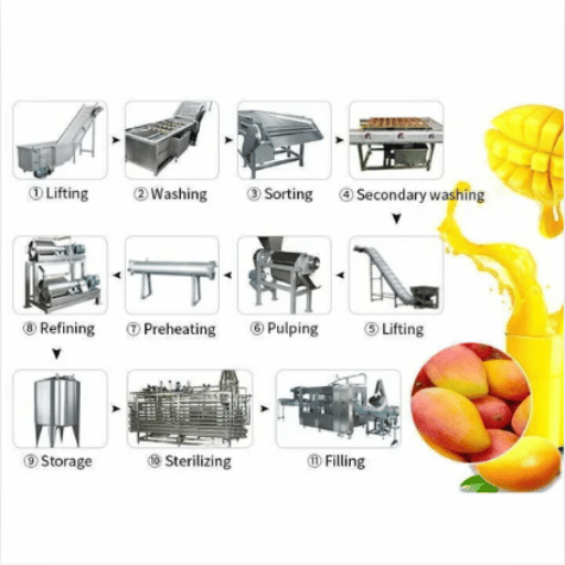 Comprendre la gamme de traitement des jus de mangue